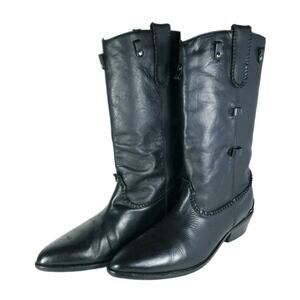 Dr. Comfort Nunn Bush Men's US11D Black Leather Pull On Western Cowboy Boots
